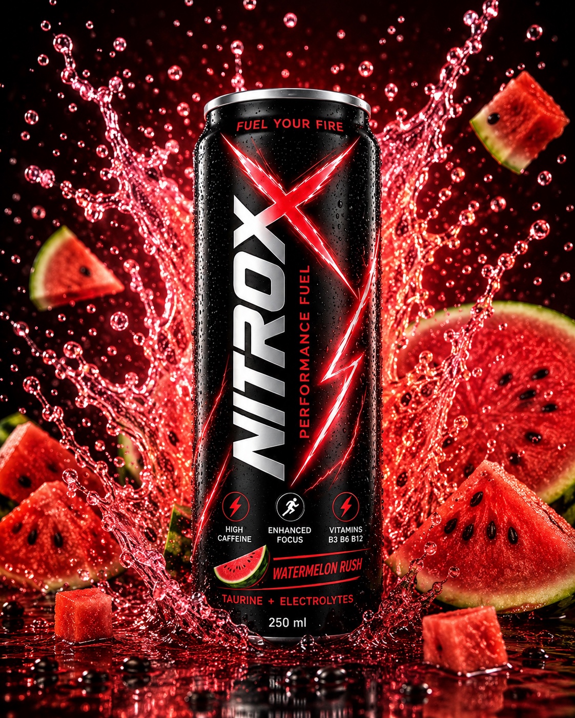 NitroX Watermelon Rush energy drink
